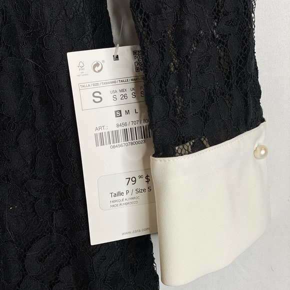 Zara Black and White Lace Dress - Picture 6 of 7